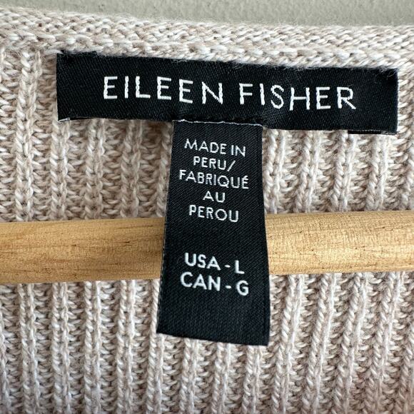 Eileen Fisher Crew Neck Organic Cotton Sweater Dove L - Picture 7 of 11